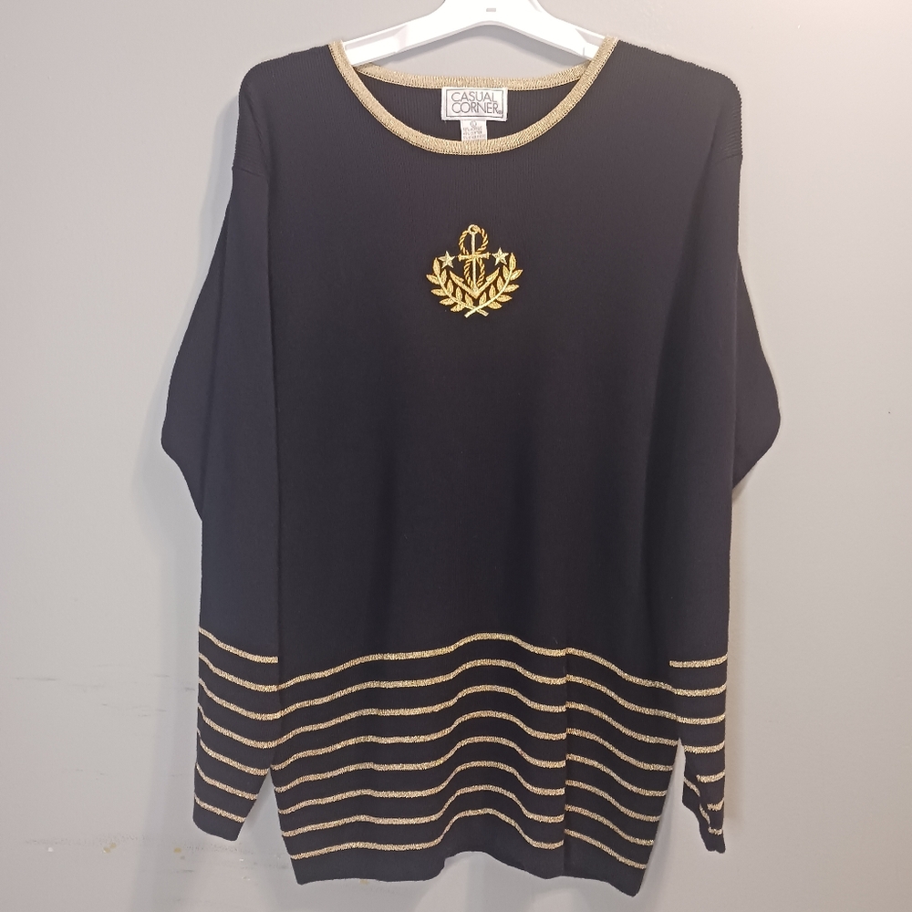 Vintage Casual Corner Nautical sweater size Large